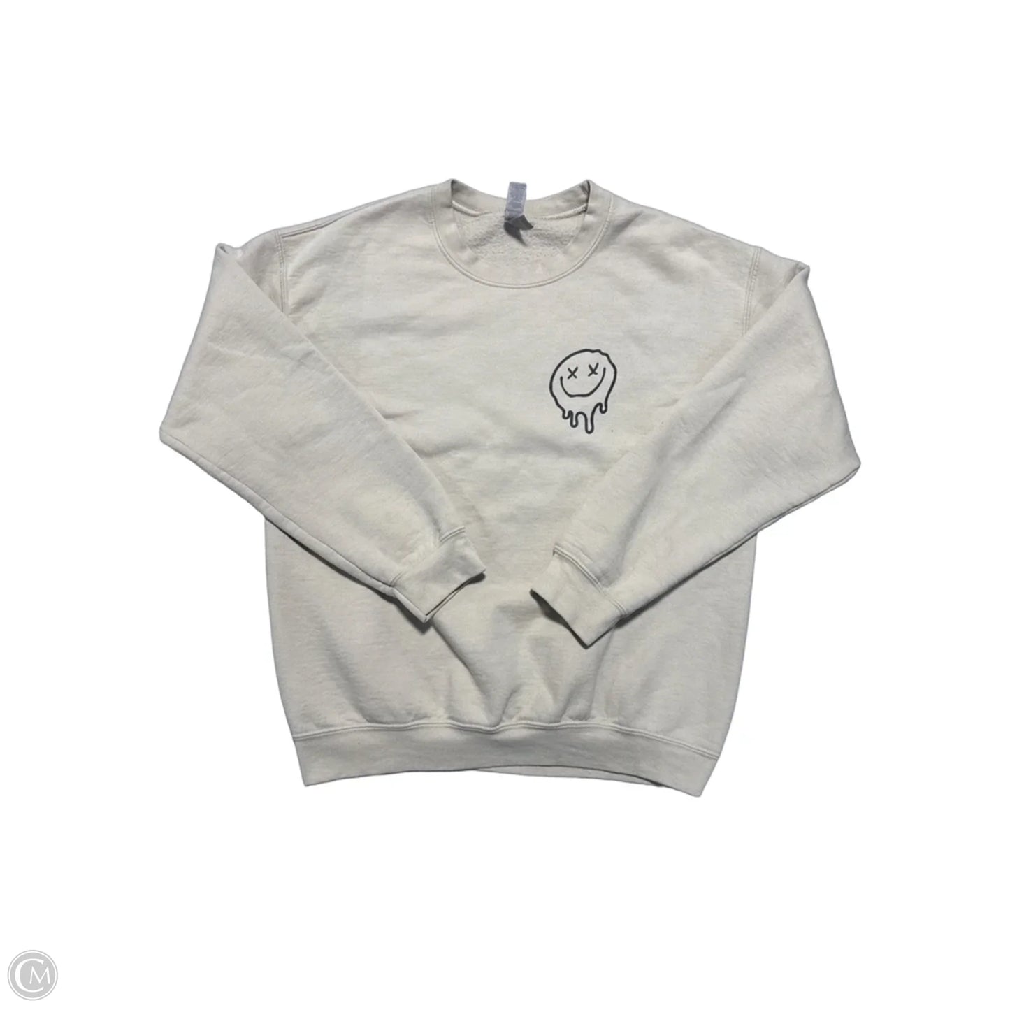 Top Long Sleeve By Gildan In Beige, Size: M