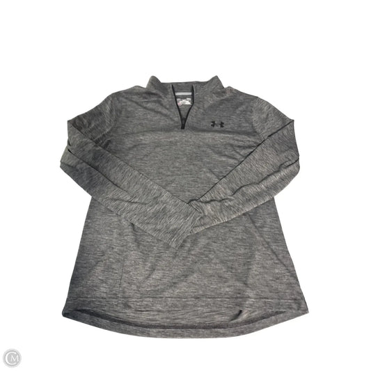 Athletic Top Long Sleeve Collar By Under Armour In Grey, Size: L