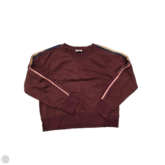 Top Long Sleeve By Evereve In Maroon, Size: L