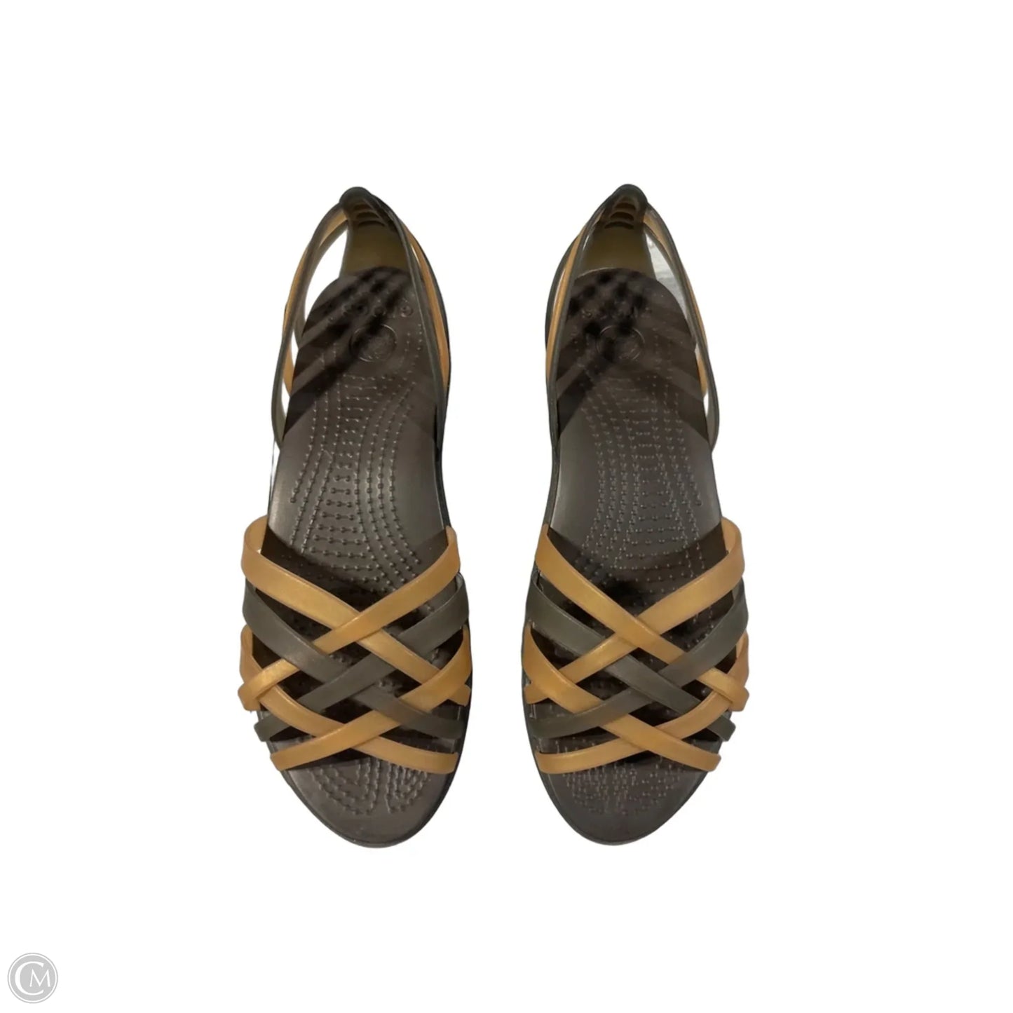 Sandals Flats By Crocs In Brown, Size: 6