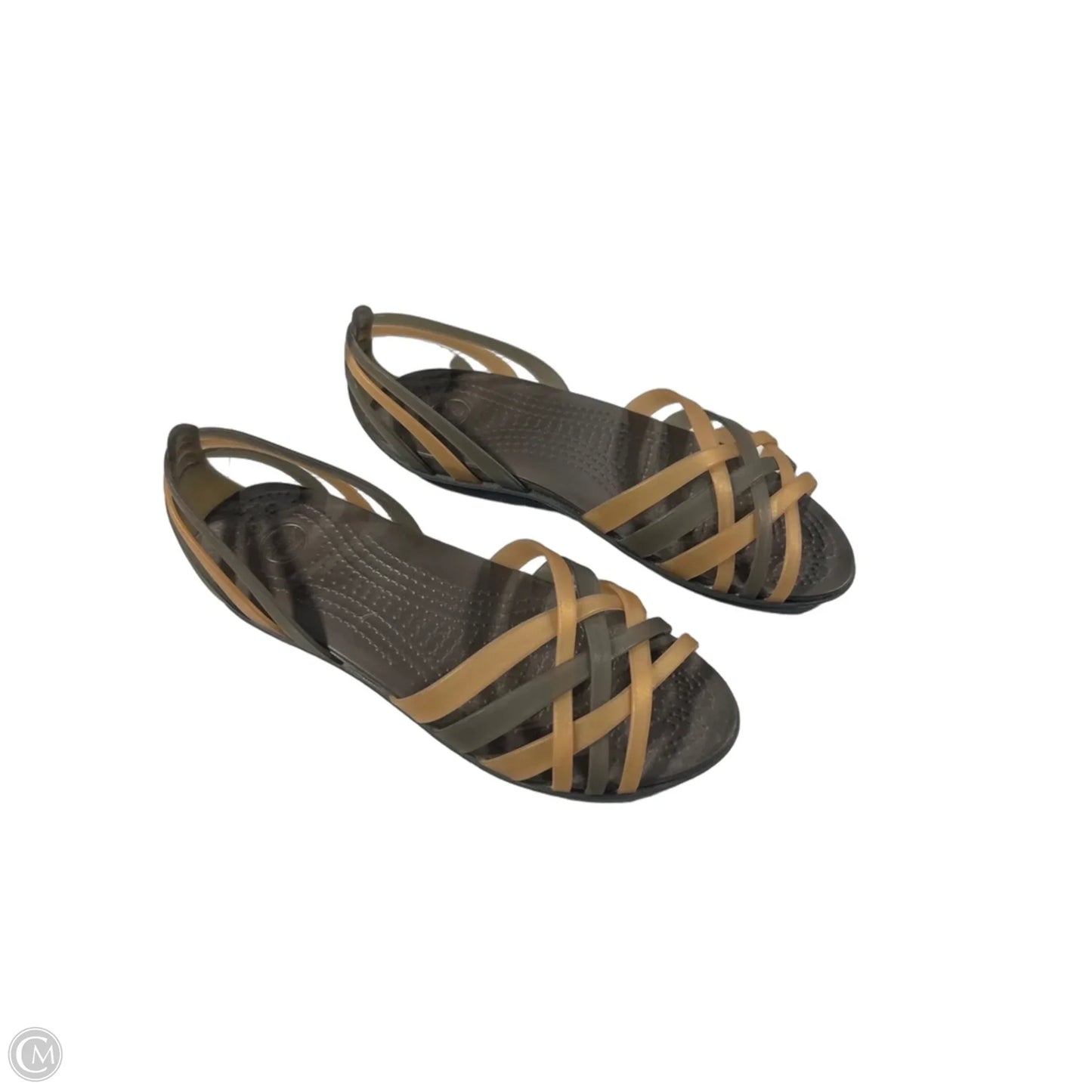 Sandals Flats By Crocs In Brown, Size: 6