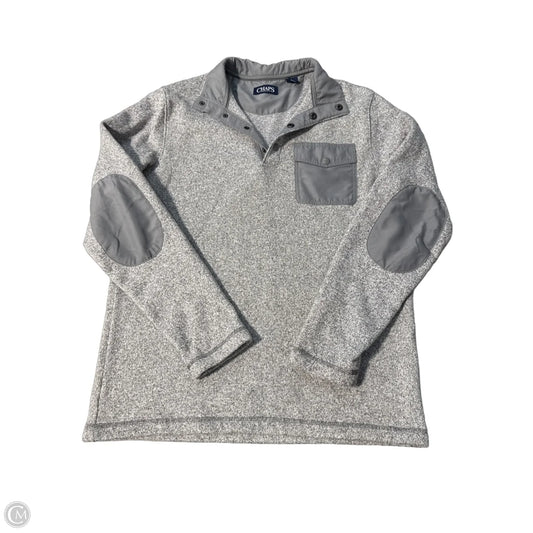Sweater Cardigan By Chaps In Grey, Size: M