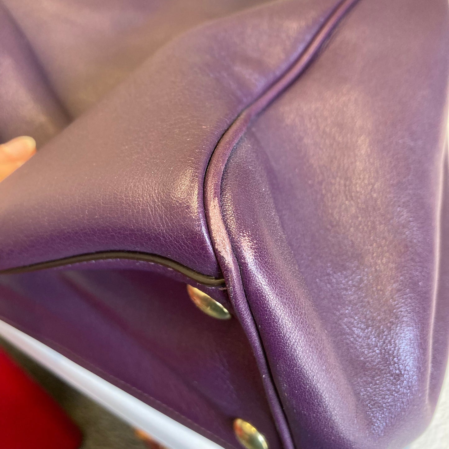 Handbag Designer By Coach In Purple, Size:Large
