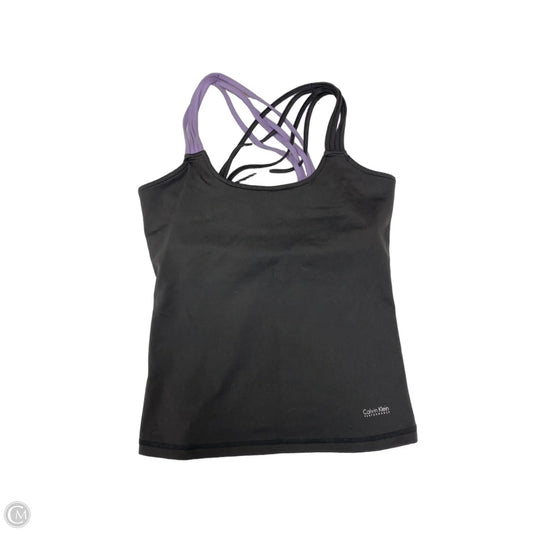 Athletic Tank Top By Calvin Klein In Grey & Purple, Size: Xs