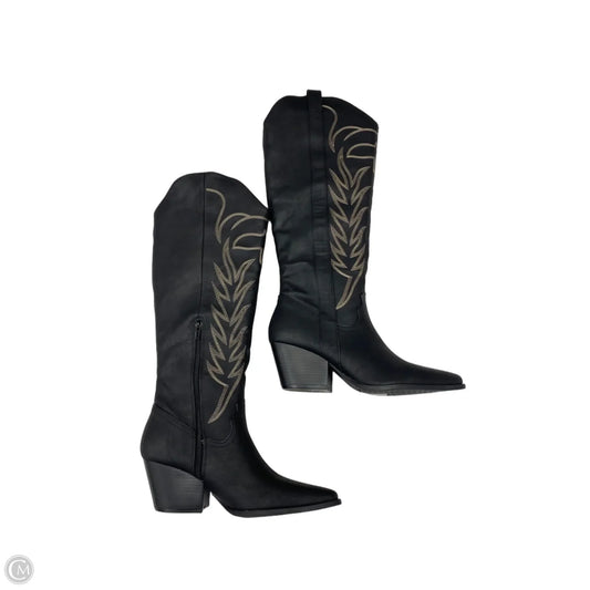 Boots Knee Heels By Qupid In Black, Size: 9