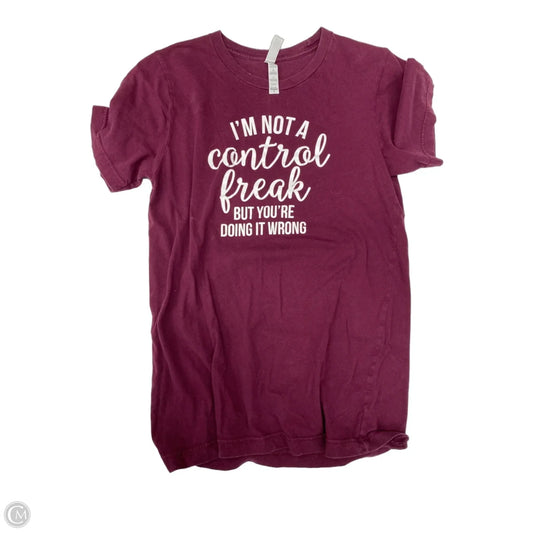 Top Short Sleeve By Bella + Canvas In Maroon, Size: S