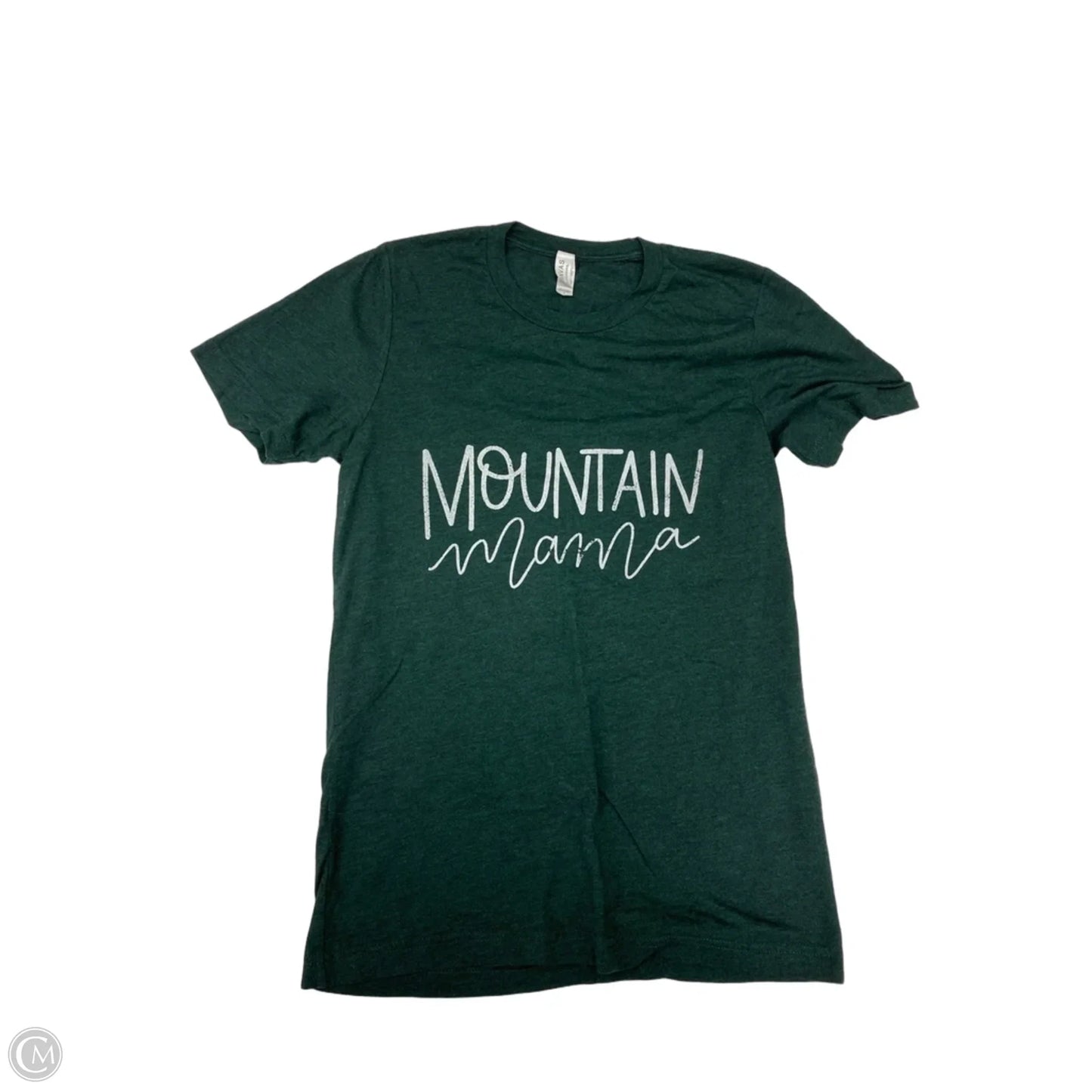 Top Short Sleeve By Bella + Canvas In Green, Size: S