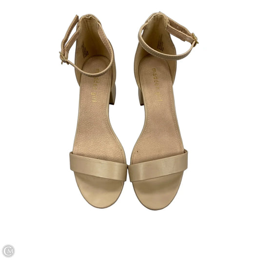 Sandals Heels Block By Madden Girl In Beige, Size: 7.5