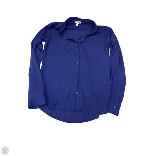 Blouse Long Sleeve By Express In Blue, Size: S