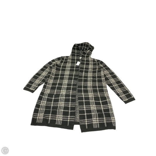 Sweater Cardigan By Christopher And Banks In Plaid Pattern, Size: Xl