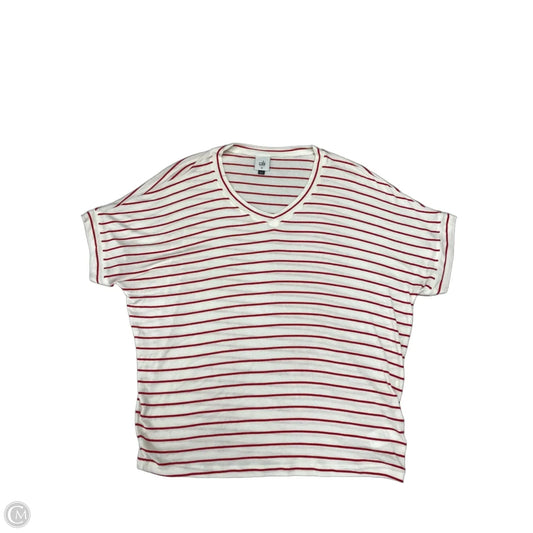 Top Short Sleeve By Cabi In Striped Pattern, Size: M