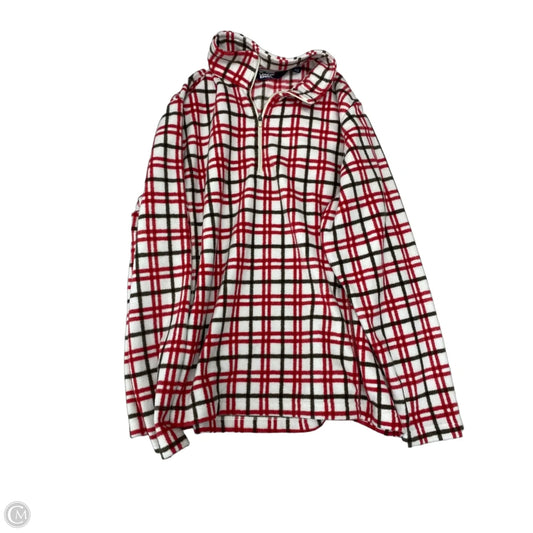 Jacket Fleece By Lands End In Checkered Pattern, Size: L