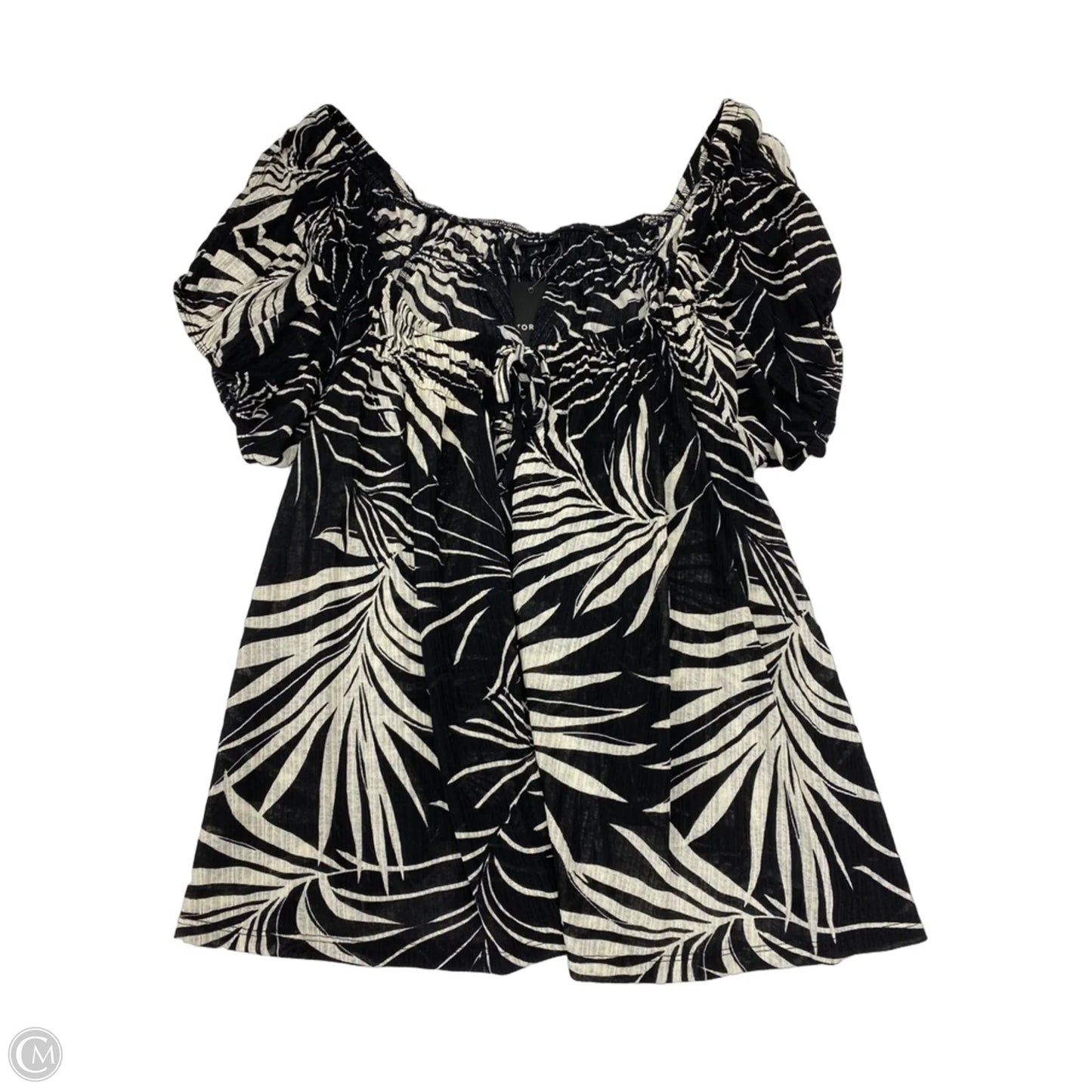 Top Short Sleeve By Torrid In Black & Cream, Size: 1x