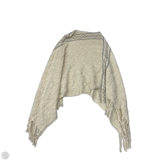 Poncho By Clothes Mentor In Cream & Grey, Size: Osfm
