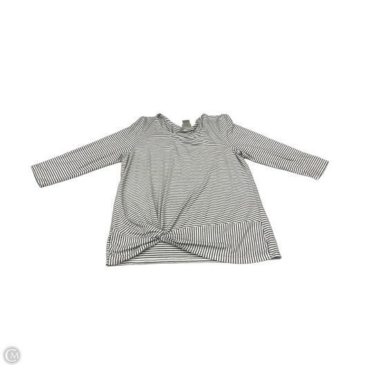 Top 3/4 Sleeve By Chicos In Striped Pattern, Size: S