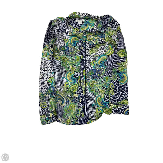 Blouse Long Sleeve By Liz Claiborne In Paisley Print, Size: S