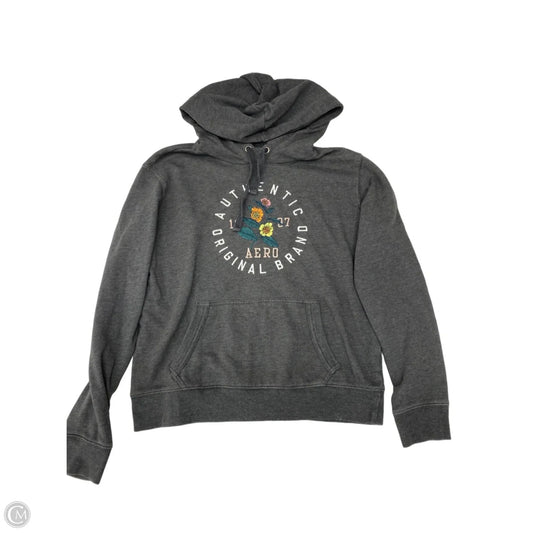 Sweatshirt Hoodie By Aeropostale In Grey, Size: M