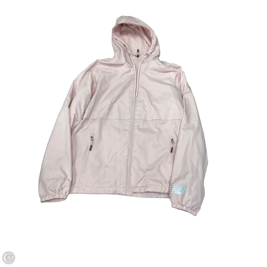 Jacket Windbreaker By New Balance In Pink, Size: L