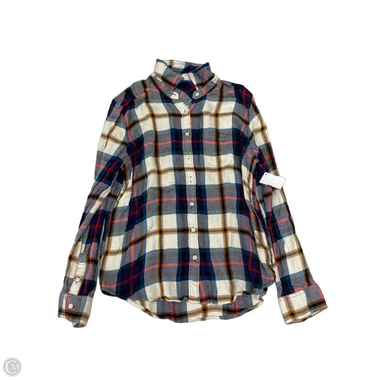 Top Long Sleeve By Aeropostale In Plaid Pattern, Size: L