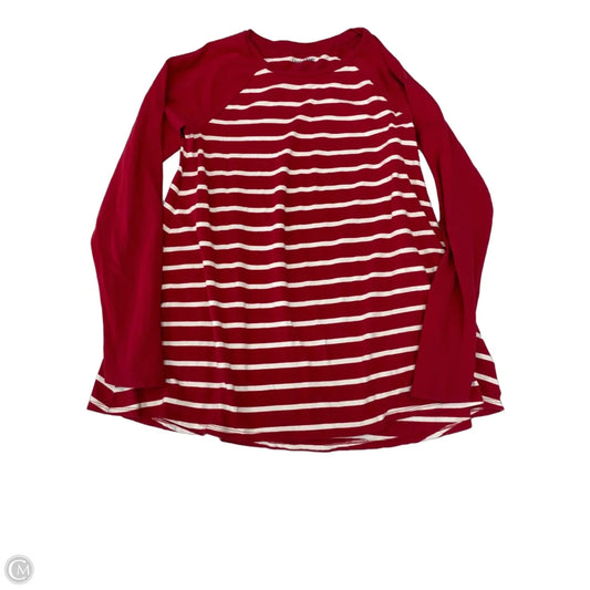 Top Long Sleeve By Lands End In Striped Pattern, Size: L