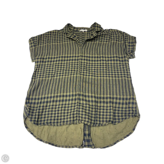 Top Short Sleeve By Beachlunchlounge In Checkered Pattern, Size: M