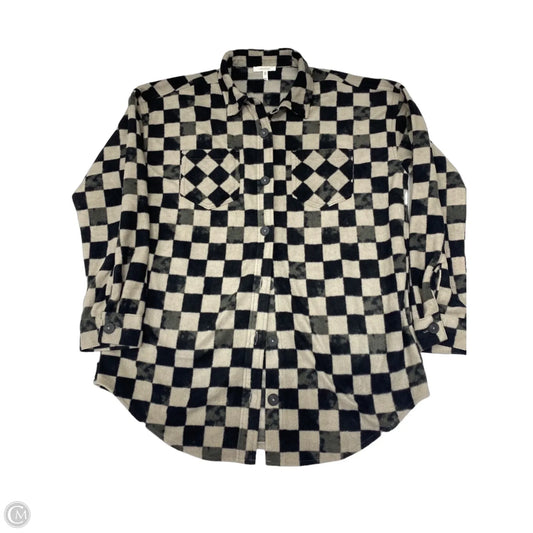 Jacket Fleece By Maurices In Black & Grey, Size: M