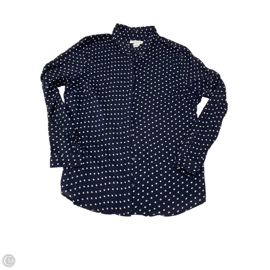 Top Long Sleeve By Liz Claiborne In Polkadot Pattern, Size: L