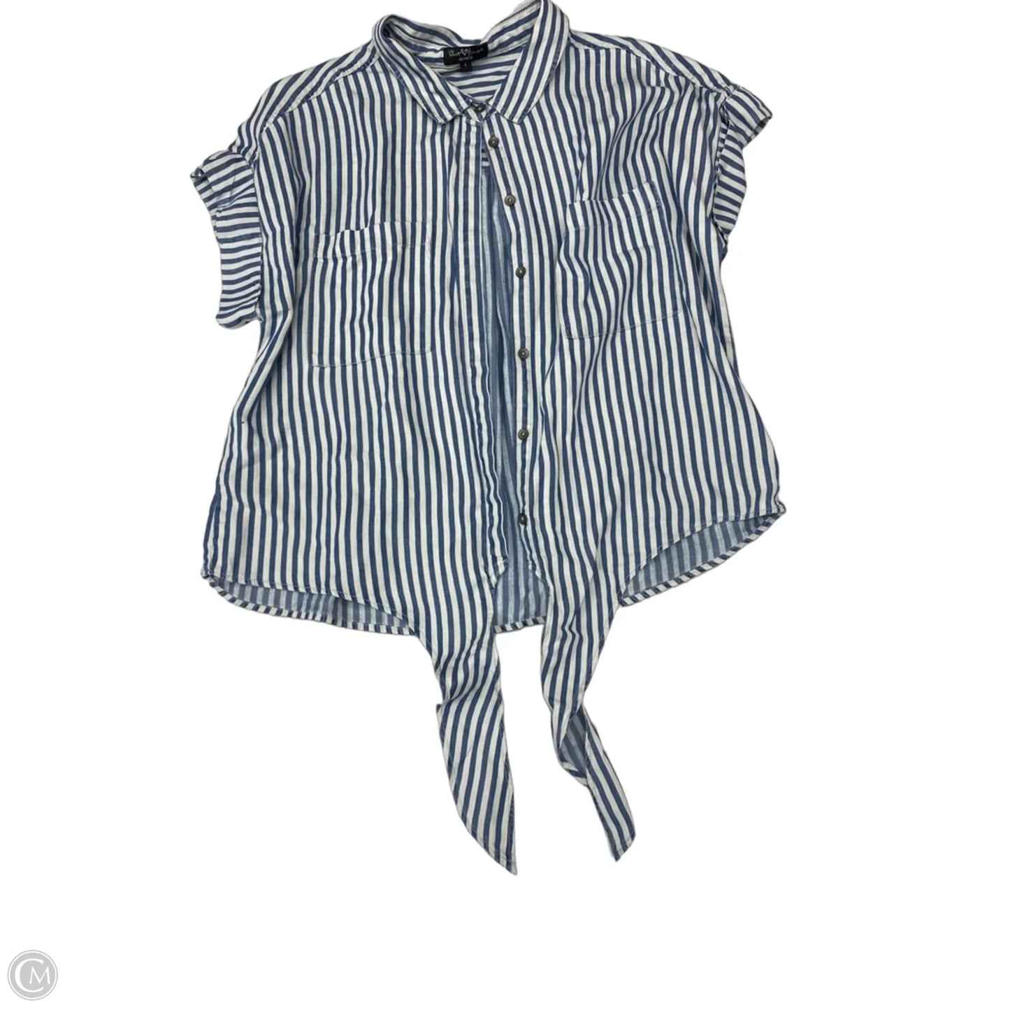 Top Short Sleeve By Velvet Heart In Striped Pattern, Size: L