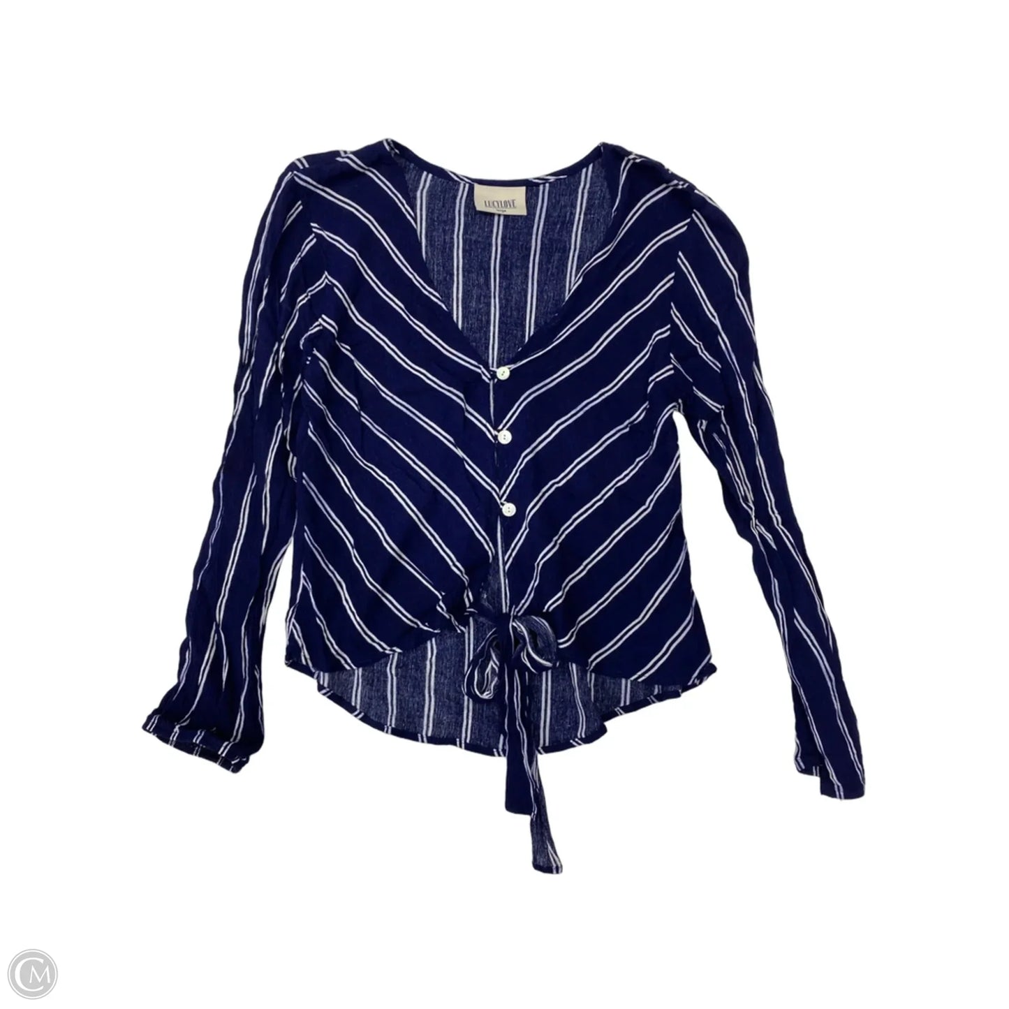 Top Long Sleeve By Clothes Mentor In Striped Pattern, Size: L