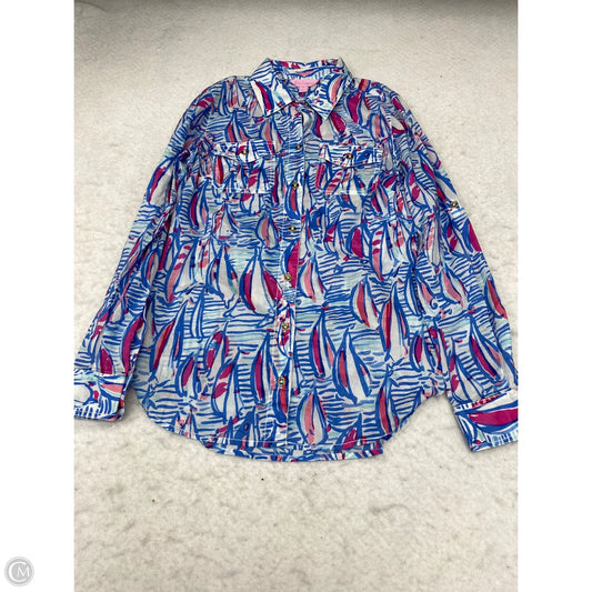 Top Long Sleeve Designer By Lilly Pulitzer In Blue, Size: Xs