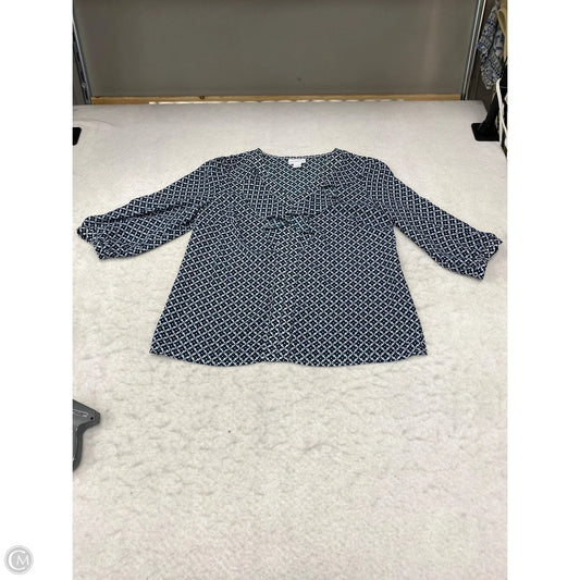 Blouse 3/4 Sleeve By Liz Claiborne In Geometric Pattern, Size: S