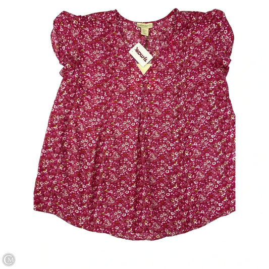 Blouse Short Sleeve By Cynthia Rowley In Pink, Size: 1x