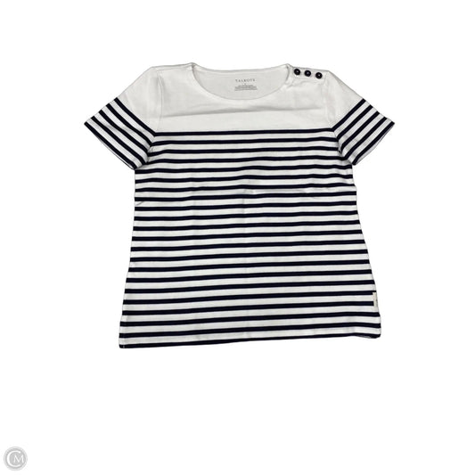 Sweater Short Sleeve By Talbots In Blue & White, Size: S