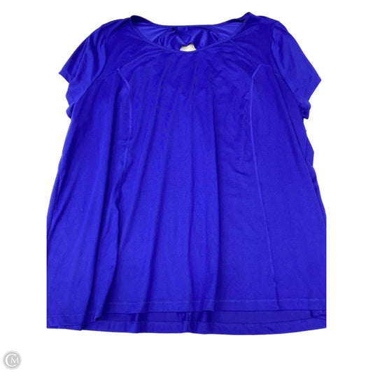 Athletic Top Short Sleeve By Livi Active In Blue, Size: 3x