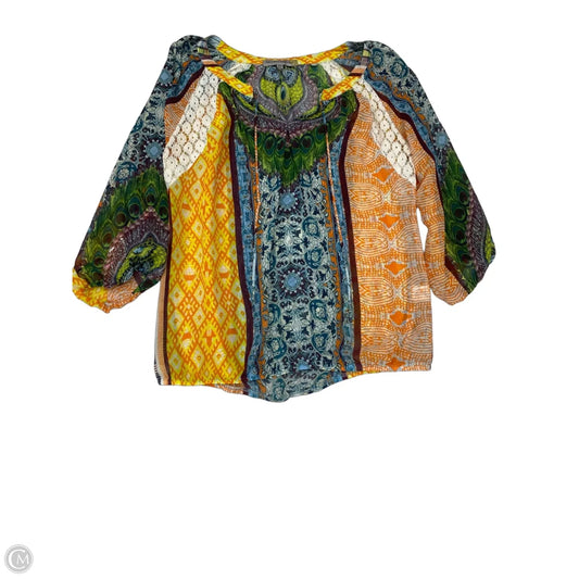 Blouse Long Sleeve By Figuero & Flower In Multi-colored, Size: M