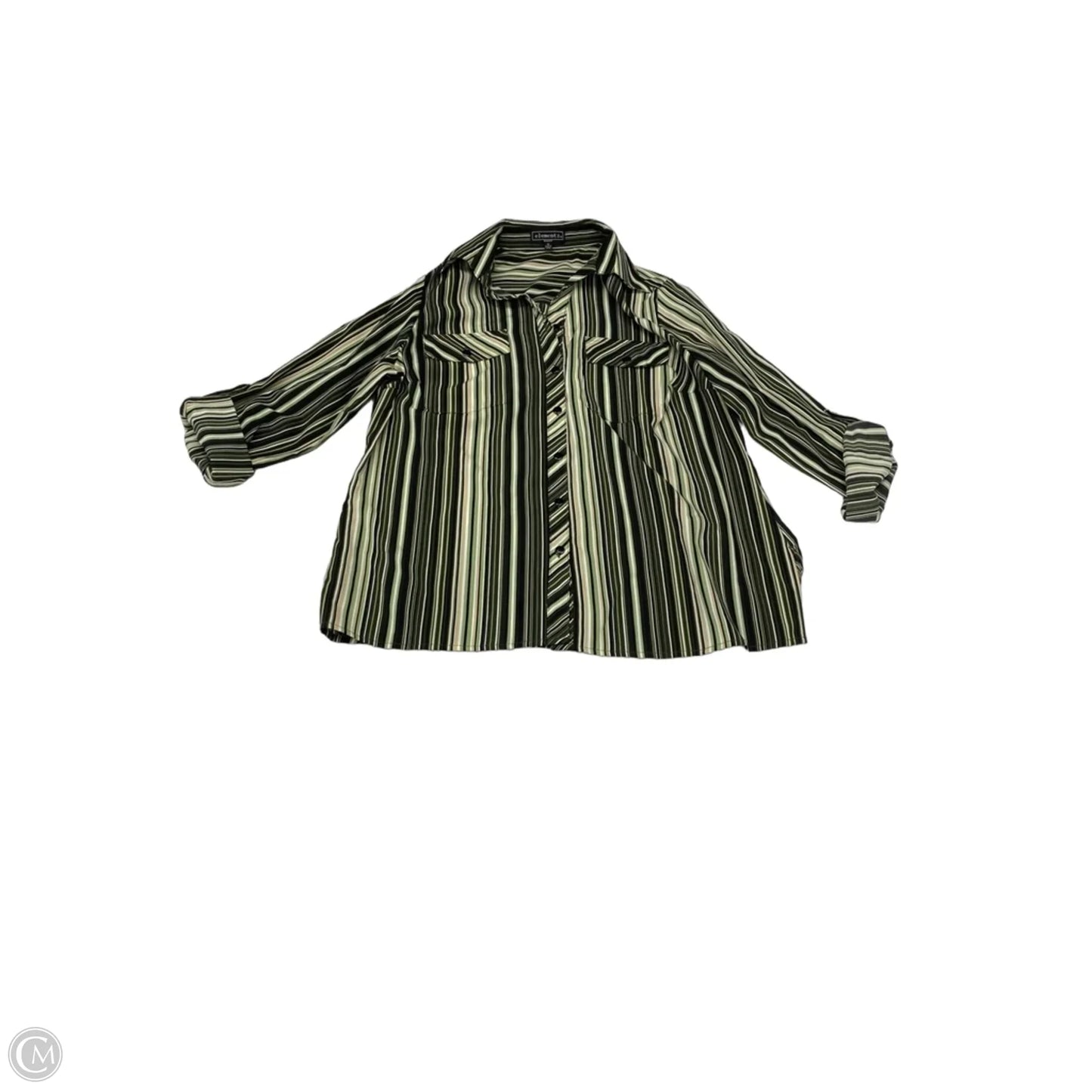 Blouse Long Sleeve By Elementz In Green, Size: 1x