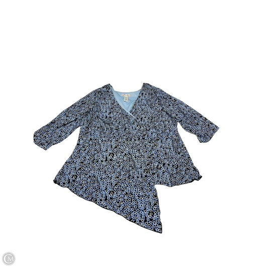 Blouse 3/4 Sleeve By Dressbarn In Blue, Size: 2x