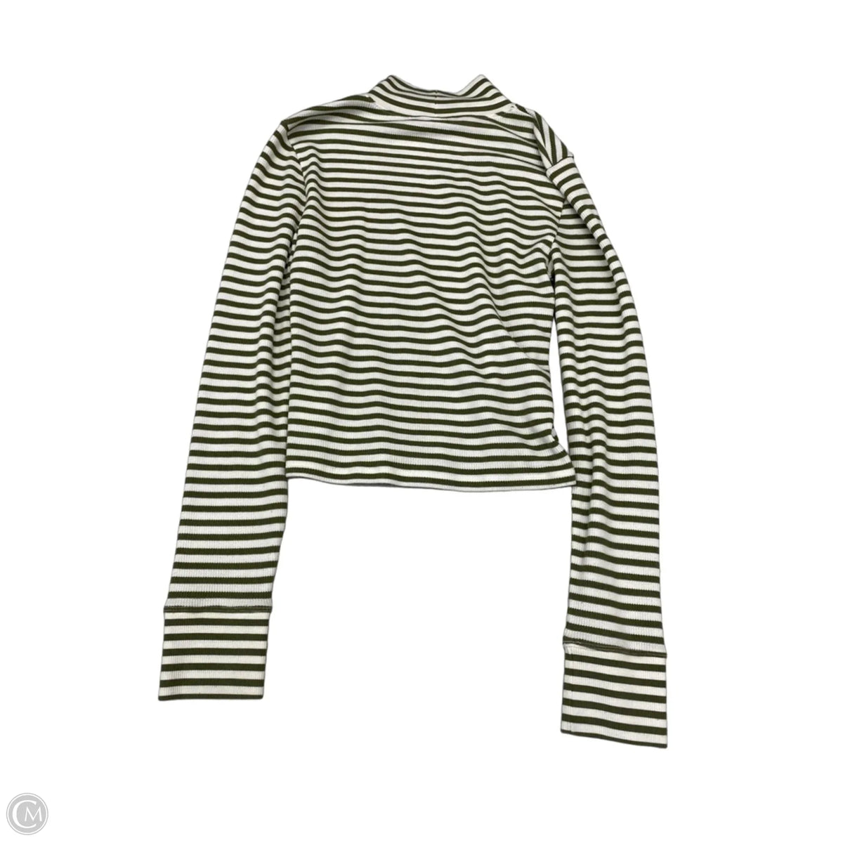 Top Long Sleeve Basic By American Eagle In Striped Pattern, Size: L