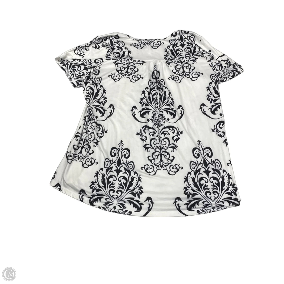 Top Short Sleeve Basic By Clothes Mentor In Black & White, Size: 3x
