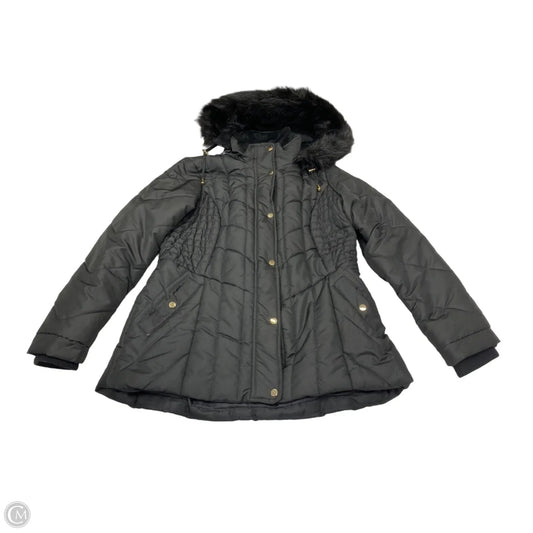 Coat Puffer & Quilted By Susan Graver In Black, Size: M