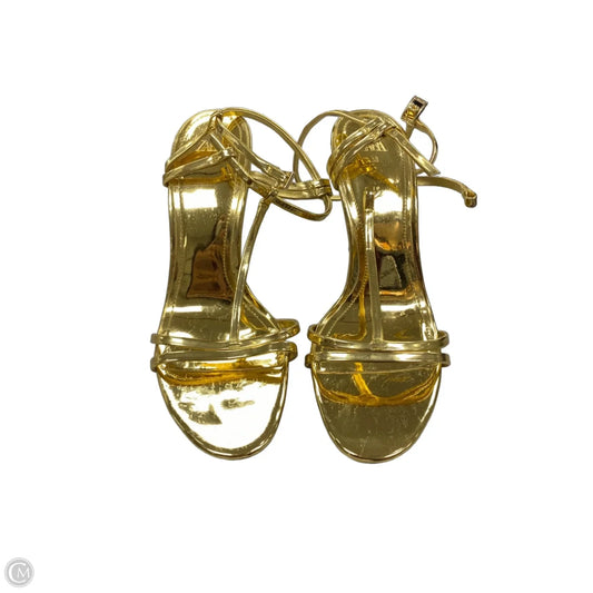 Sandals Heels Stiletto By Zara In Gold, Size: 7.5