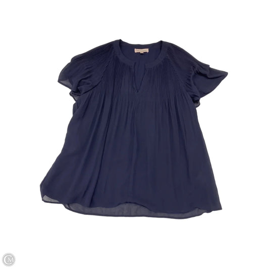 Blouse Short Sleeve By Philosophy In Navy, Size: 1x