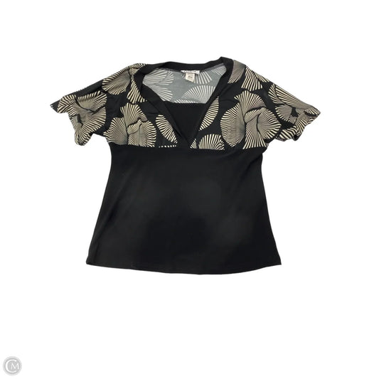 Top Short Sleeve By Cmf In Black & Cream, Size: M