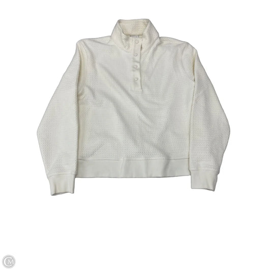 Athletic Top Long Sleeve Collar By Puma In Cream, Size: M
