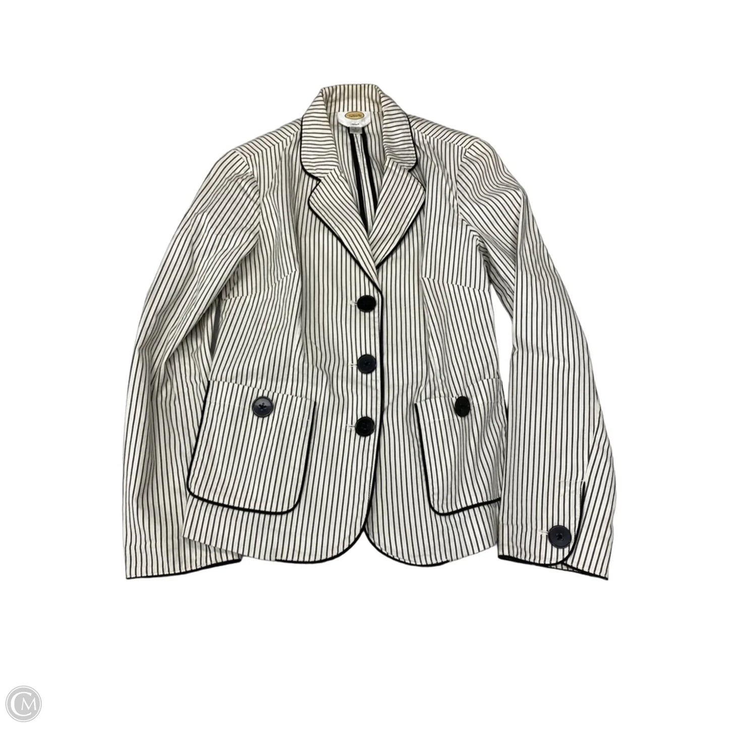 Blazer By Talbots In Striped Pattern, Size: S