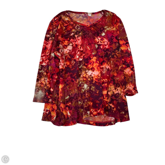 Top 3/4 Sleeve By Susan Graver In Multi-colored, Size: Xl