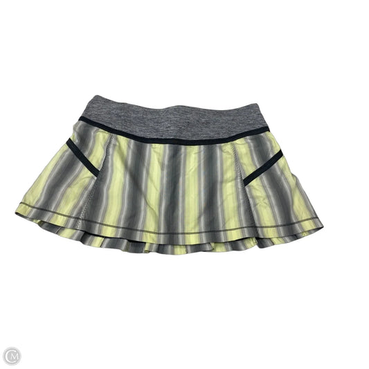 Athletic Skort By Lululemon In Grey & Yellow, Size: 8