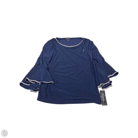 Blouse Long Sleeve By Clothes Mentor In Navy, Size: Xl