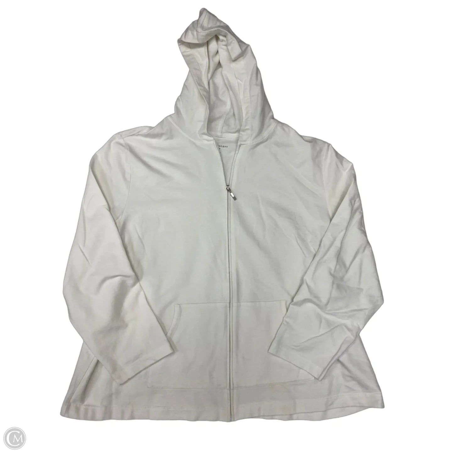 Athletic Sweatshirt Hoodie By Karen Scott In White, Size: 3x