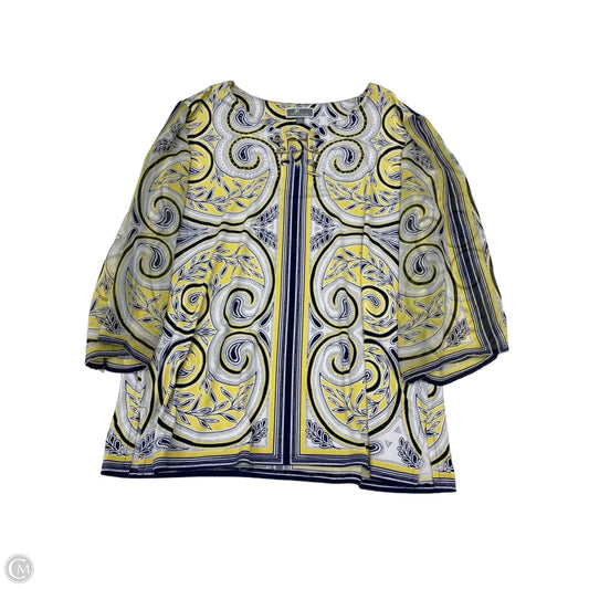 Blouse Long Sleeve By Jm Collections In Yellow, Size: Xl